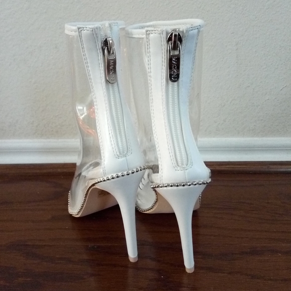 Clear/White bootie, peep toe - Picture 6 of 9